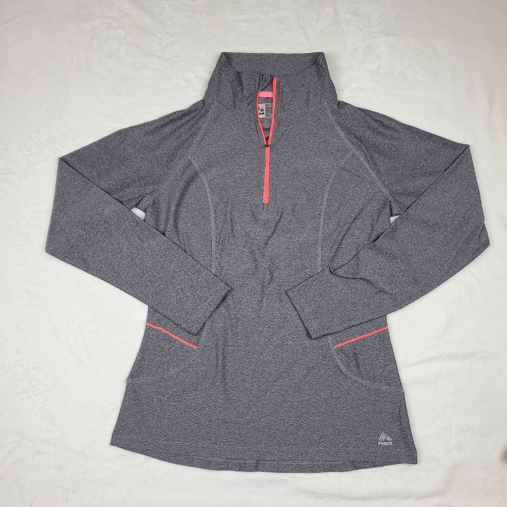 RBX Gray Orange 1/4 Zip Athletic Pullover